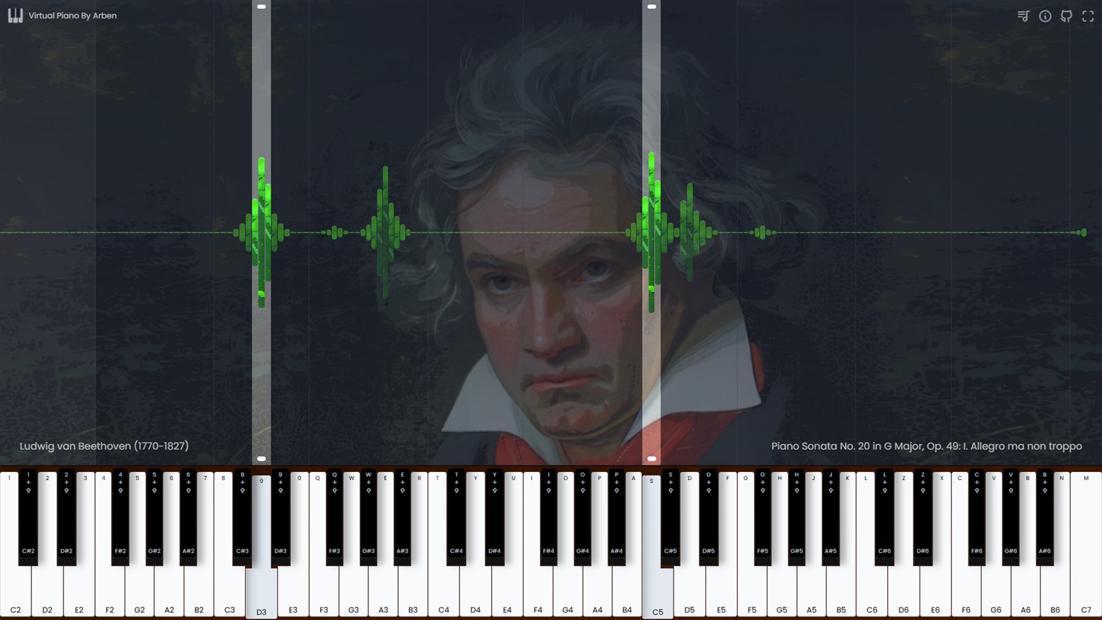 Virtual Piano By Arben screenshot